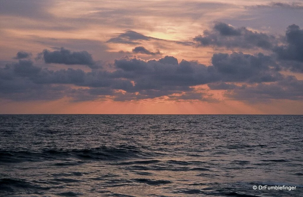 011. Sunset over the Indian Ocean, viewed from the Courtyard of the Galle Face Hotel