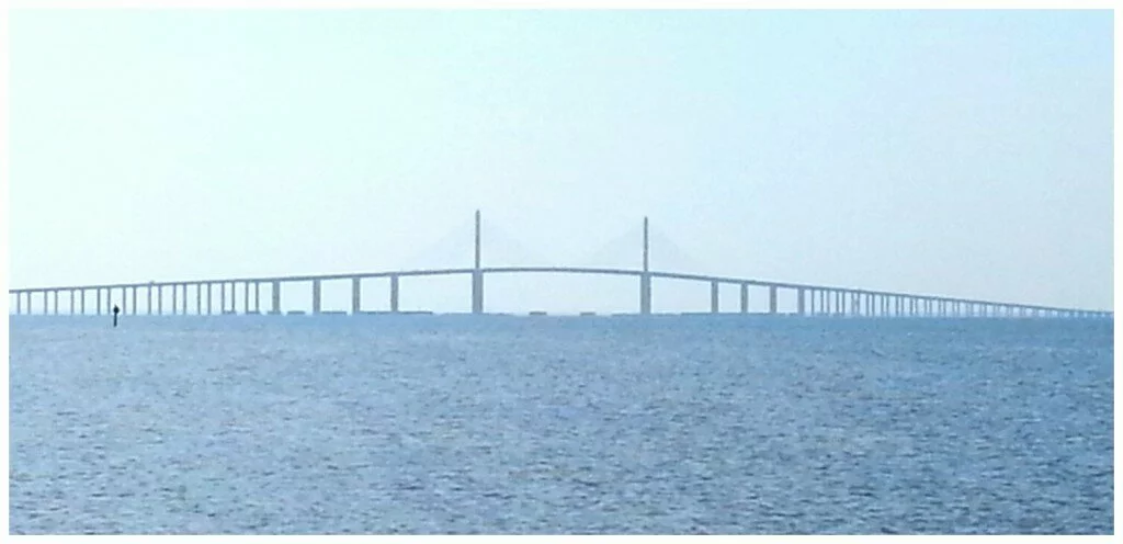 A great view of the Skyway Bridge can be seen from East Beach